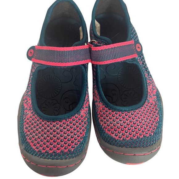 Jambu Sora Knit Mary Jane Mesh Shoes Girls Youth 13M Water Ready Pink Teal - Picture 2 of 8